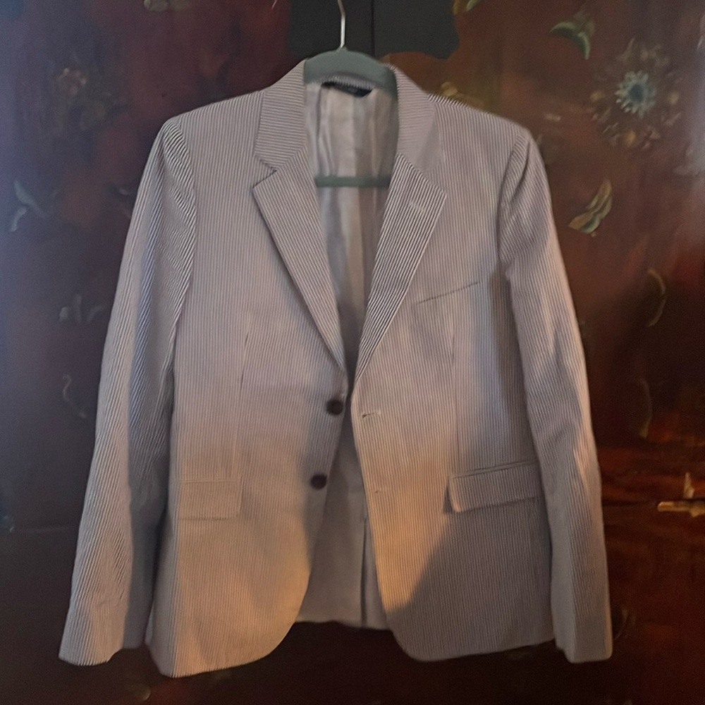 Brooks Brothers Fleece Boys Seersucker Blazer
